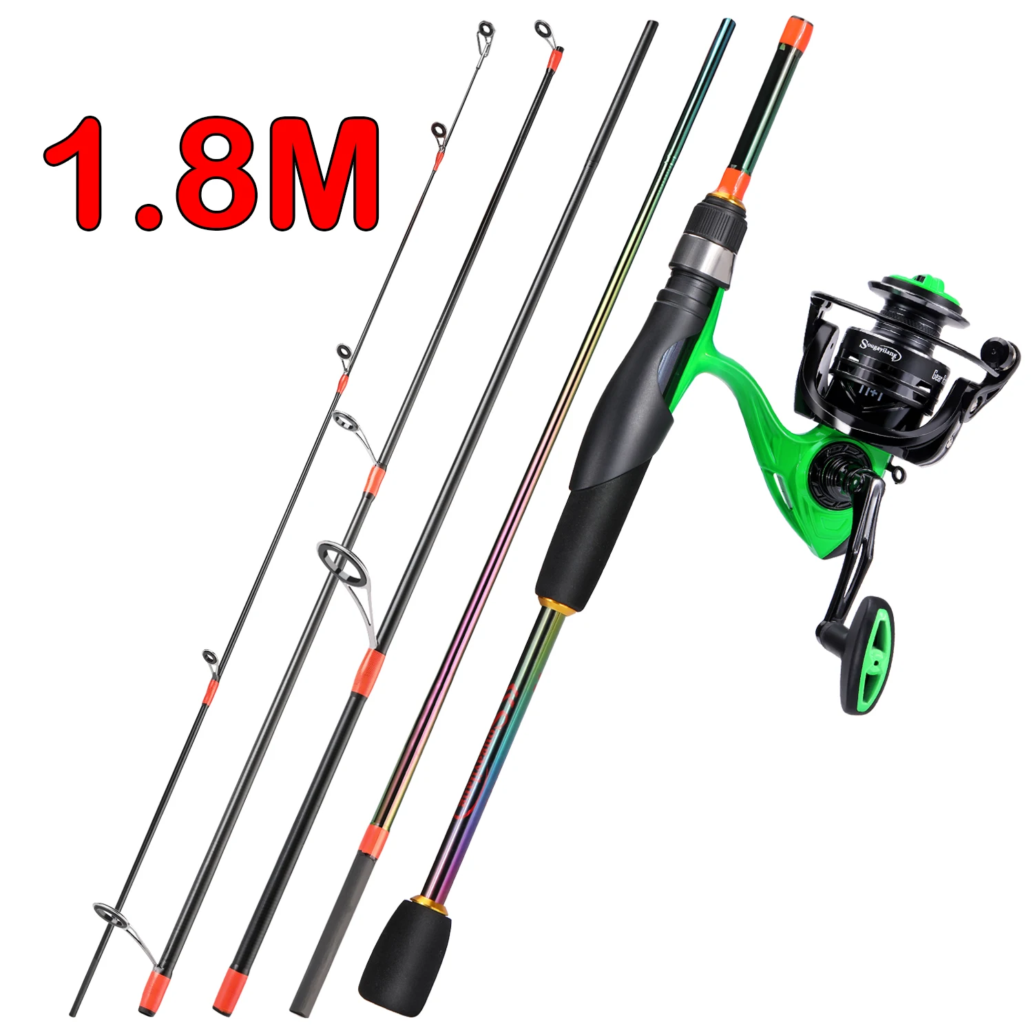 Sougayilang Fishing Rods and Reels 5Sections Fishing Rod and 8kg Max Drag  Reel for Caña De Pescar Bass Fishing - AliExpress
