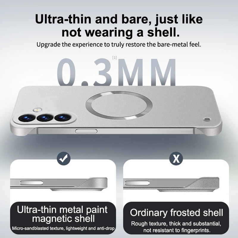 Thin Luxury Frameless Micro-Frosted Magnetic Phone Case - Original Tough Back Cover