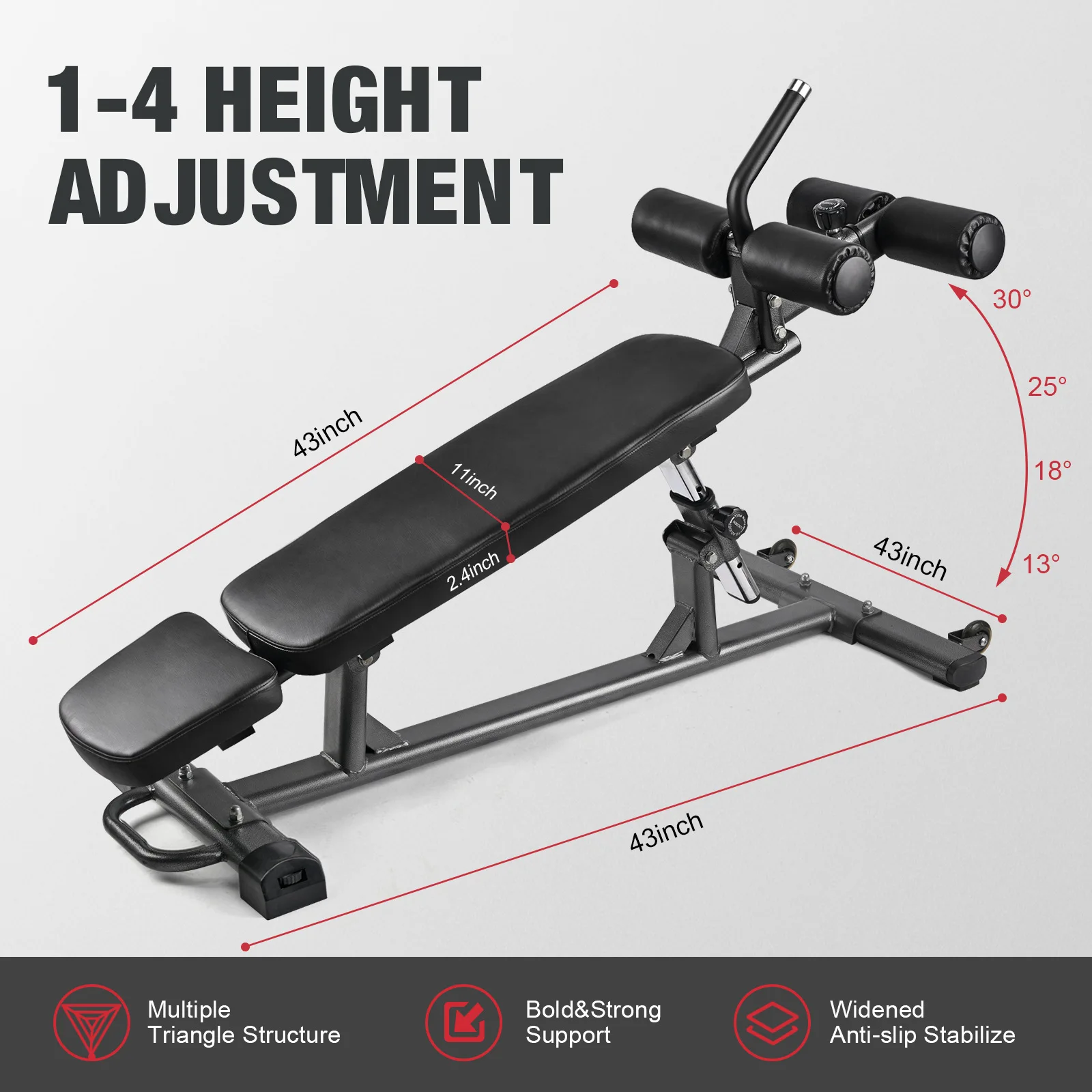 Sit-Up Auxiliary Equipment Board Multifunctional Press Adjustable Lower Back Bench