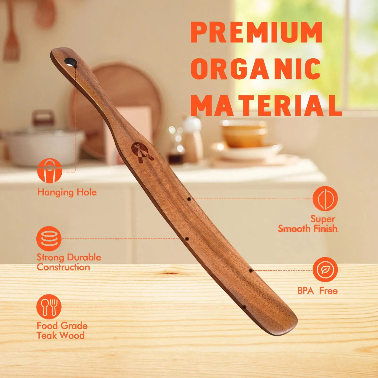 Bâtonnet mélangeur en bois, spatule fine pour pot, fouet à pain portable, spatule, bâtonnet mélangeur fin, ustensile pour la cuisson, le remuage et le mélange
