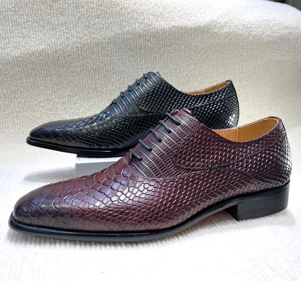 Handmade Genuine Leather Men's Office Business Shoes with Monk Shoelace Buckle for Wedding Suit Casual Formal Wear