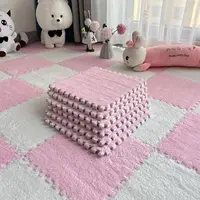 5-20 Pcs Plush Puzzle Foam Floor Mat, Soft Fluffy Interlocking Square Foam Tiles Area Rugs Carpet for Parlor Bedroom 2