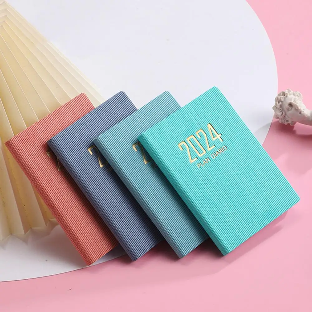 

Planner with Thick Paper Compact Faux Leather English Planners 180 Pages Ink-proof Paper Mini for Students for Organization