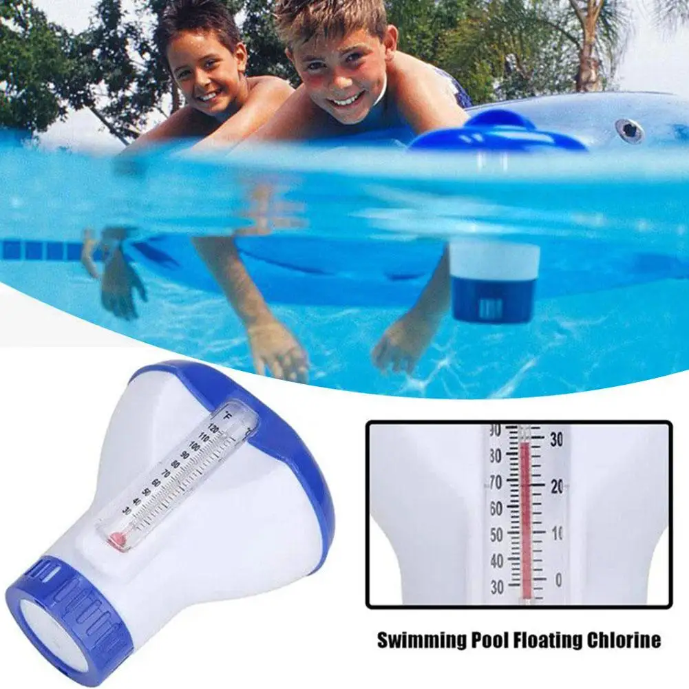 Plastic Swimming Pool Floating Chlorine Dispenser with Thermometer