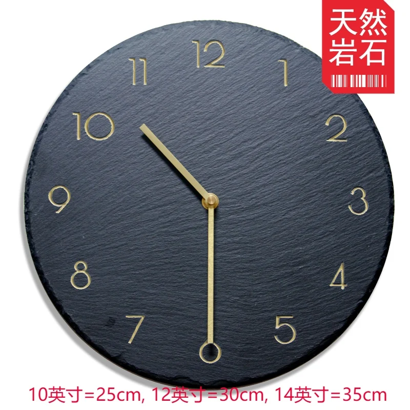 Large Slate 3d Gold Air Art Household Silent Wall Clock Style 5  
