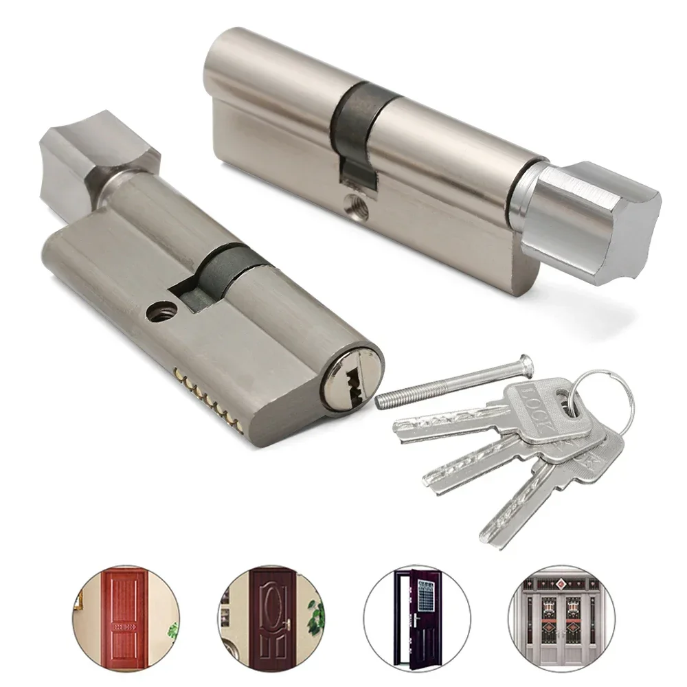 Description Picture 5 of itemDoor Cylinder Lock Biased 70mm 3 Keys Anti-Theft Entrance Brass AB Home Security Interior Bedroom