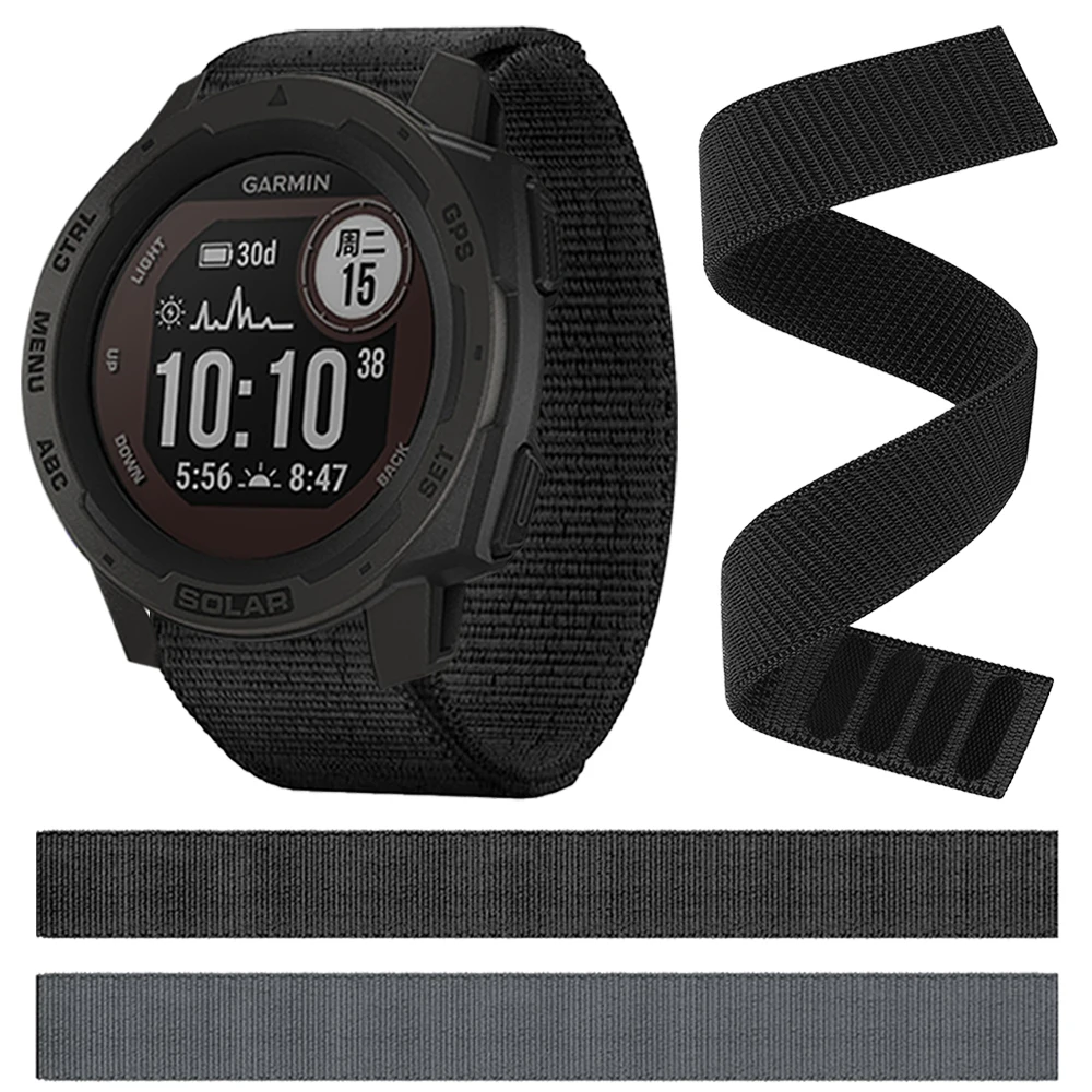 Gancio Loop Nylon 26/22Mm Cinturino Per Garmin Quatix 7X 6 5 Solar Band Instinct 2 Marq/Epix/Enduro Braccialetto Braccialetto Accessori Cintura