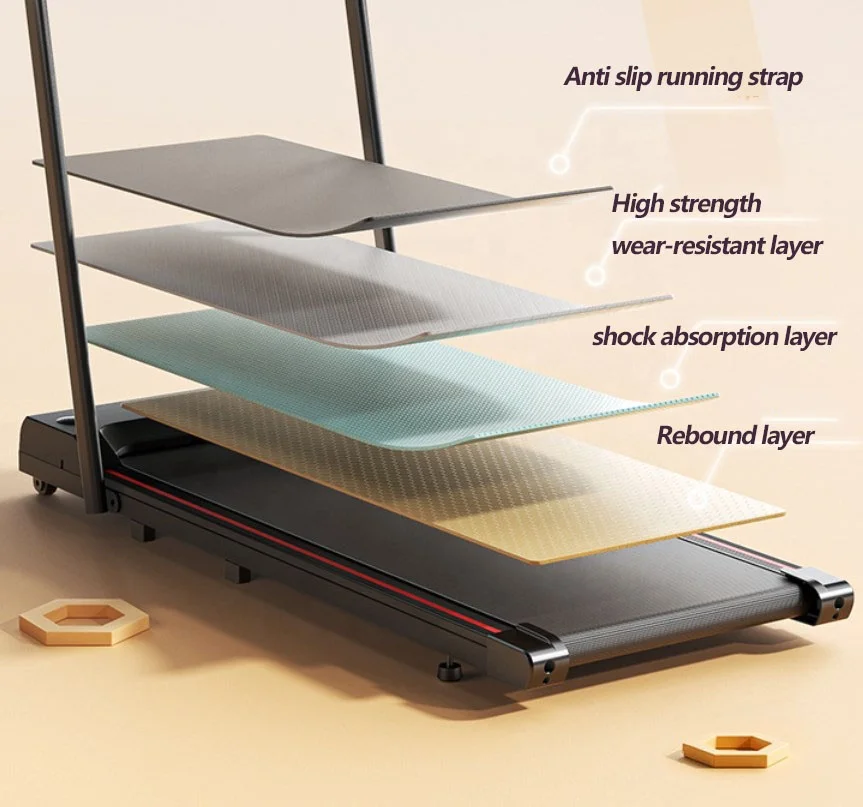 2 in 1 Home Under Desk Walking Pad Mini Run Treadmill With Screen Electric Silent Fold Smart Flat Treadmill