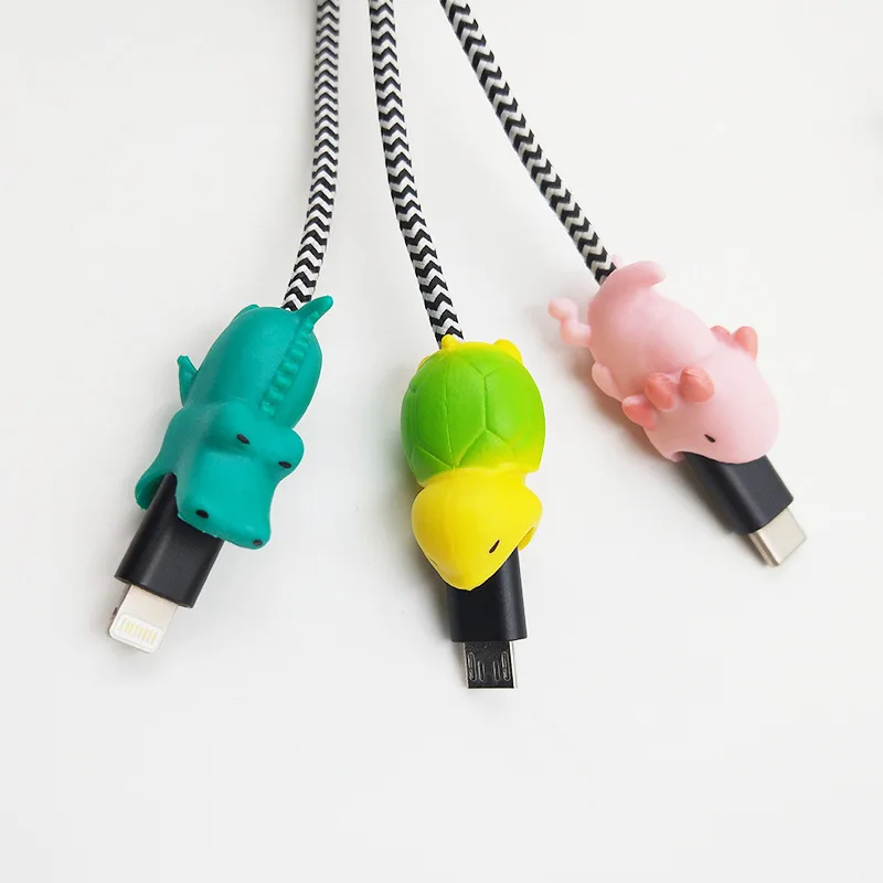 Cartoon Animal Data Cable Protective Cover Mobile Phone Charging Cable Protective Anti-Breaking Wire Winder Cable Organizer 3