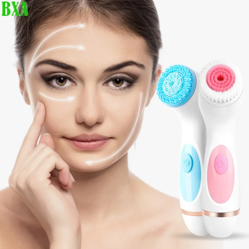 3 em 1 Sonic Facial Cleansing Brush Face Spin Brush Set Facial Spa