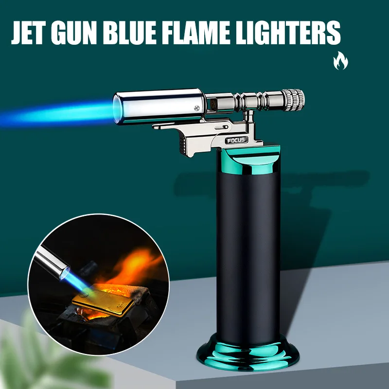 Multifunctional Spray Gun Inflatable Lighter Strong Blue Flame Adjustable Flame Size 360&deg; Inverted Use Outdoor Home Use Gadgets