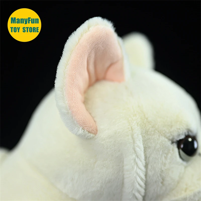 Cream French Bulldog Plush Toy High Fidelity Dogs Plushie Pit Bull Peluche Lifelike Stuffed Animals Simulation Doll Toy Kids 6
