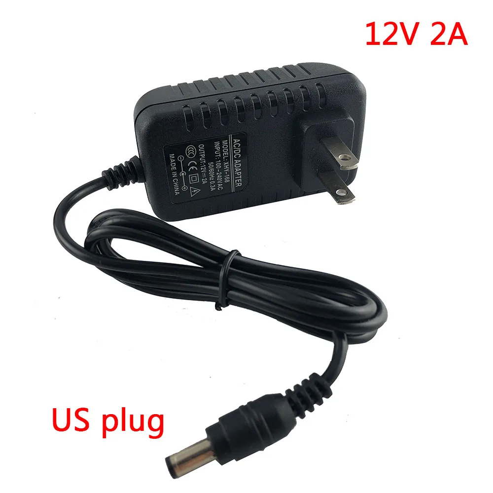AC DC 12v 2A 2000ma Adapter Power Supply Adaptor EU UK AU US PLUG 5.5*2.5mm Wall Charger For CCTV Cameras And IR Llluminators camera repair parts