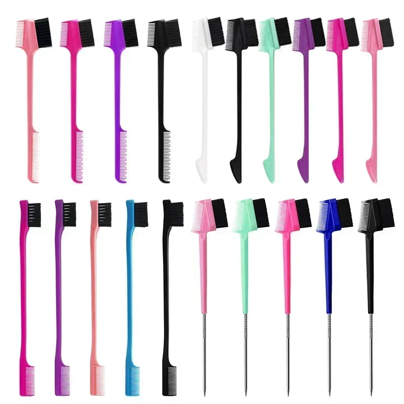 Edge Brush Comb Vendor Double Sided 3 In 1 Edge Control Brush for Baby Hair Salon Hair Comb Brushes Beauty Tools hair comb hair styling tools hair brush comb