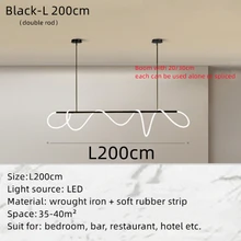  Note Curve Led Tube Ceiling Chandelier For Dining Table Living Room Modern Home Decor Ornaments Hanging Lamp Lustre Lighting 