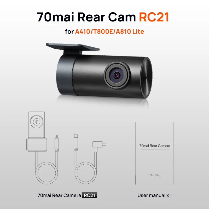 70mai Rear Cam RC06 for A800S A500S 4K Dash Cam Rearview Camera