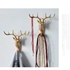 Creative Animal Head Hooks Free-punch Coat hooks Vinyl Sticky Decorative Hook Wall Hanging Gold Deer Head Keys Hanger 3