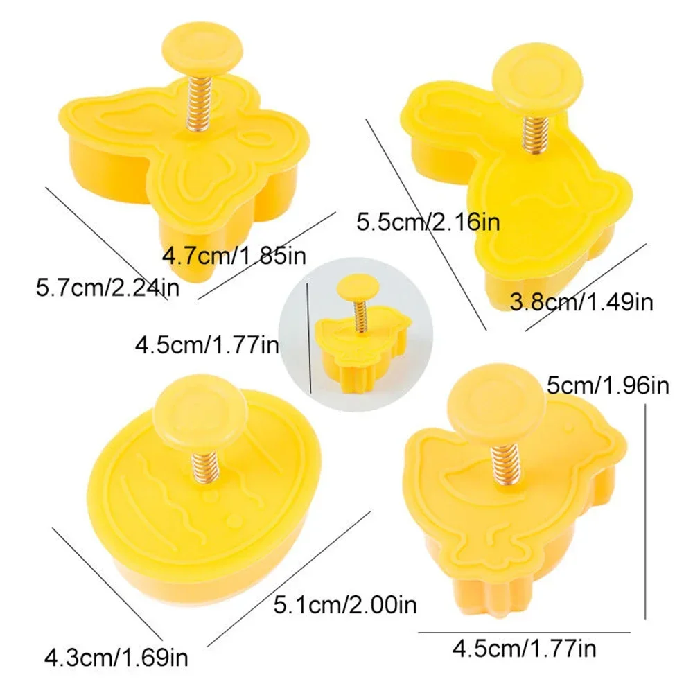 4Pcs Easter Bunny Pattern Baking Mold Cookie Cutter For Kitchen Biscuit Cookie Pastry Fondant Cake Decorating