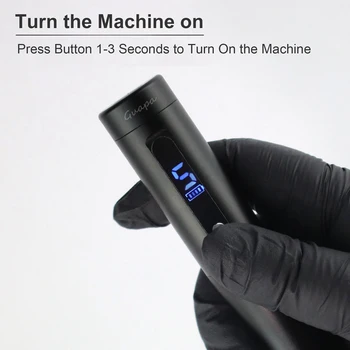 قسط الروتاري اللاسلكية آلة الوشم الحاجب تجميل دائم القلم 2 رؤساء مجموعات الوشم استخدام إبر خرطوشة عالمية - Image 4