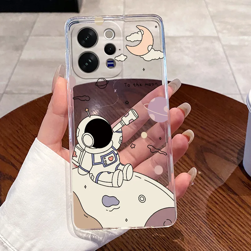Aesthetic Lovely Cartoon Silicone Phone Case - Transparent Soft Back Cover