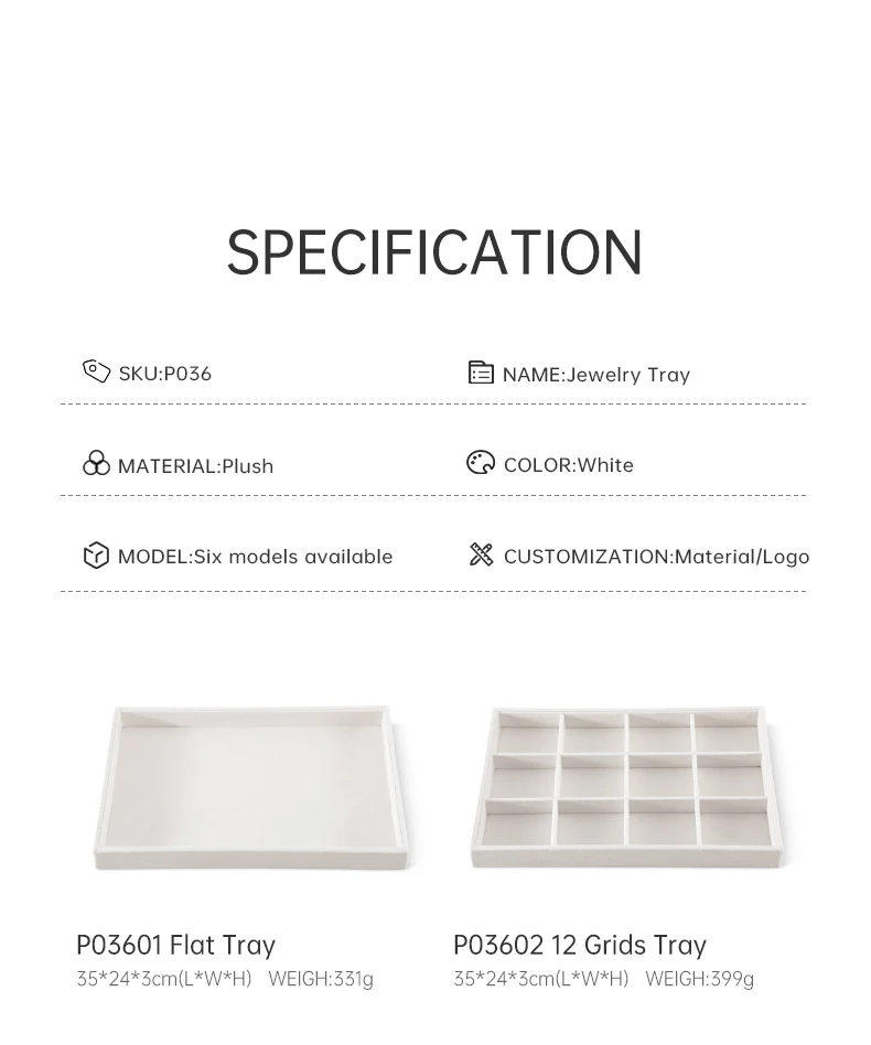 Velvet Ring Earring Bracelet Necklace Display Tray | Stackable Jewelry Organizer Drawer... - SKU VJDT0907 - UGI Packaging