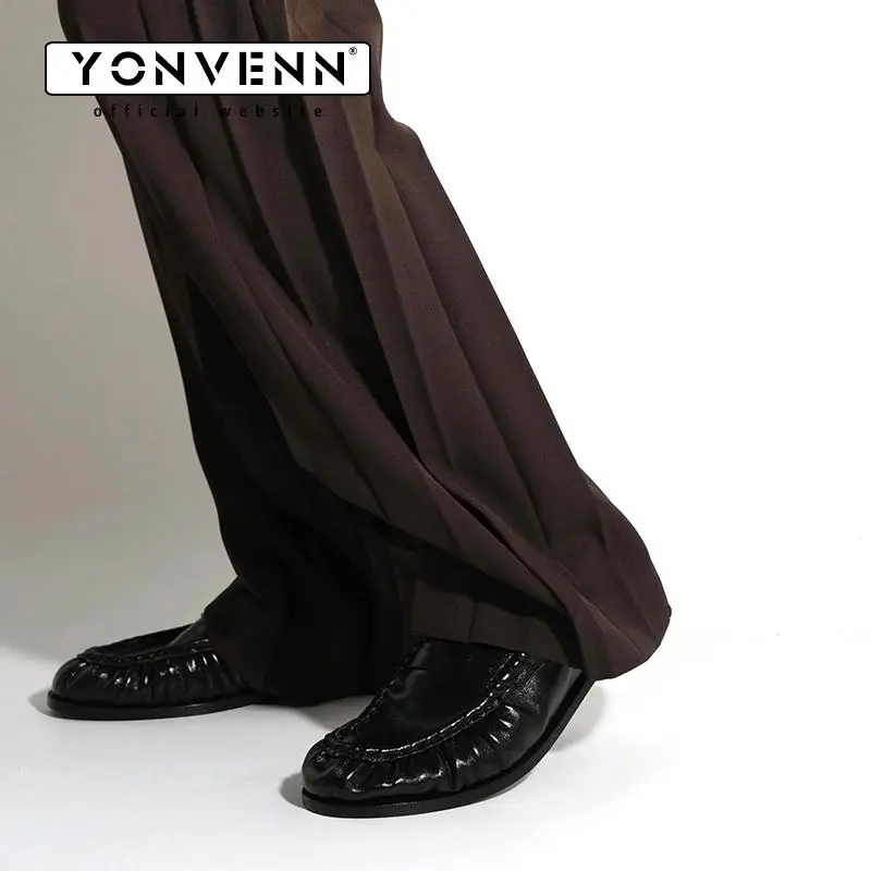 New Retro Loafers for Men Featuring Classic and Pleated Design Suitable for Work and Commuting with Slip-in Dress Leather Shoes - 2