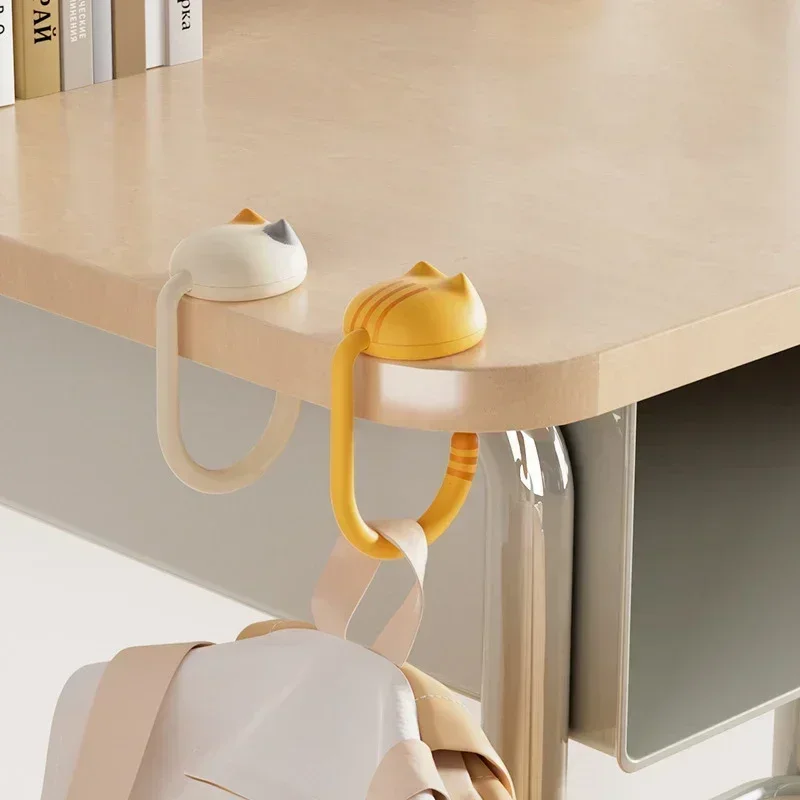 Cute Cats Table Bag Hanger Kawaii Adjustable Bag Hooks Handbag Holder Travel Storage Holder Desk Organizers for Home Office