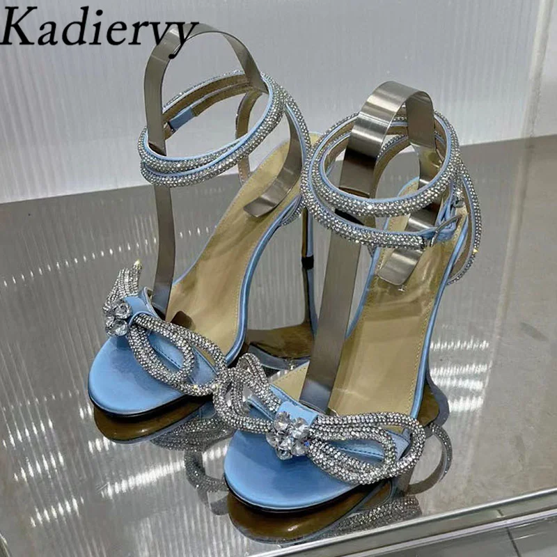 

Sexy High Heels Gladiator Sandals Women Rhinestone Butterfly-knot Wedding Shoes Women Stiletto Crystal Summer Sandals Woman