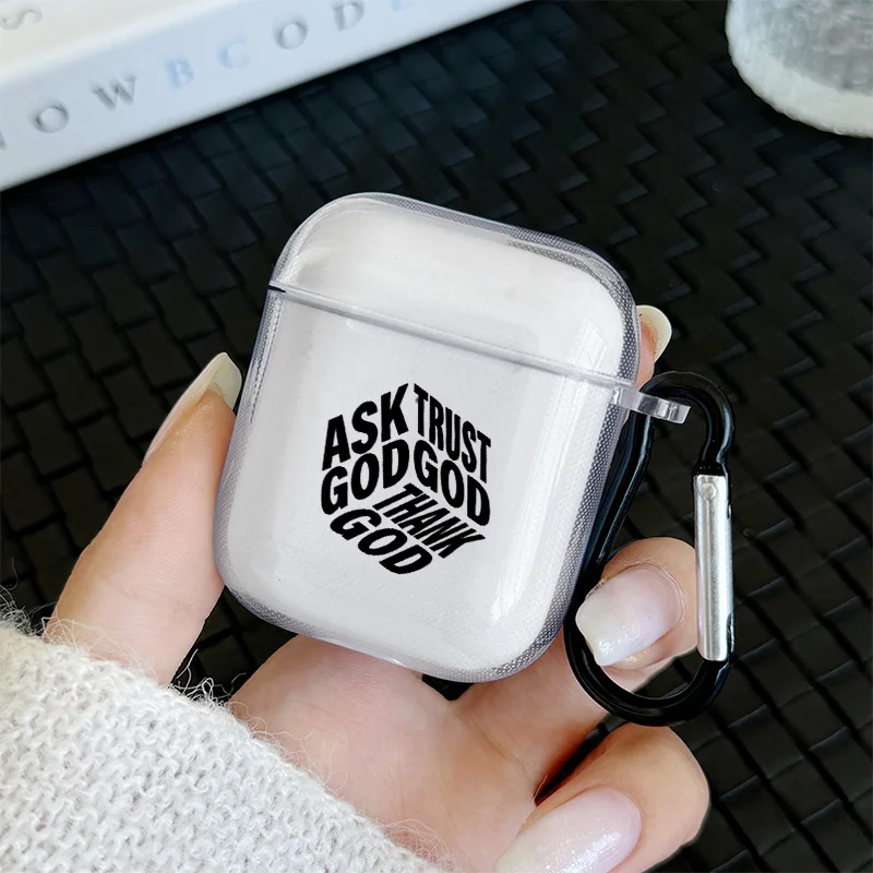 White Christian Quote Airpods Case Cover for Airpods 1 2 3 Pro