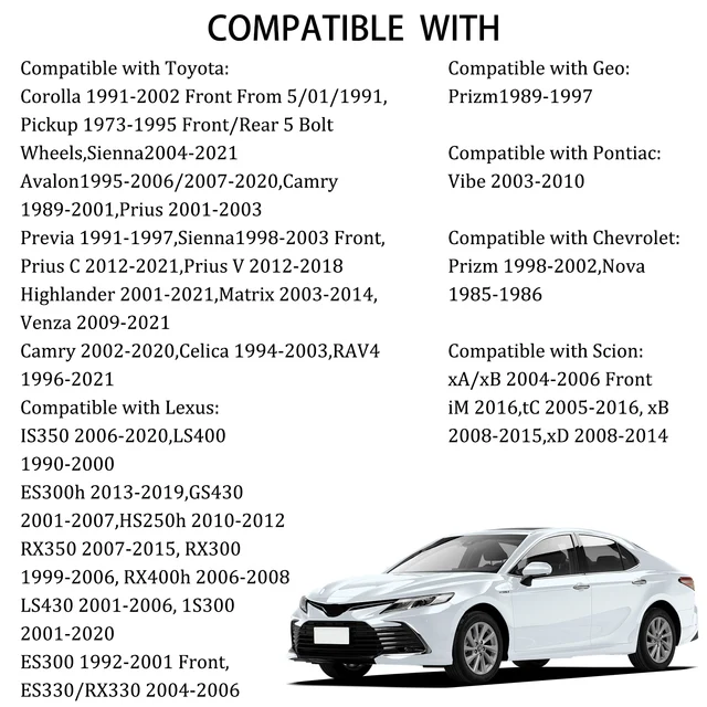 Compatible 【Ku】 With Camry 2005-2009 For 🌽 Corolla 1997-2010 For