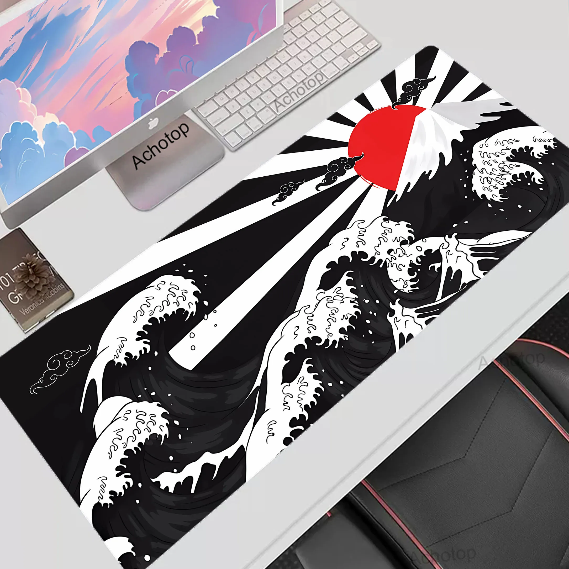 

Large Computer Game Mouse Pad Wave Gaming Keyboard Mousemat Big Desktop Carpet XXL 900x400mm Home Office Extended Mousepad