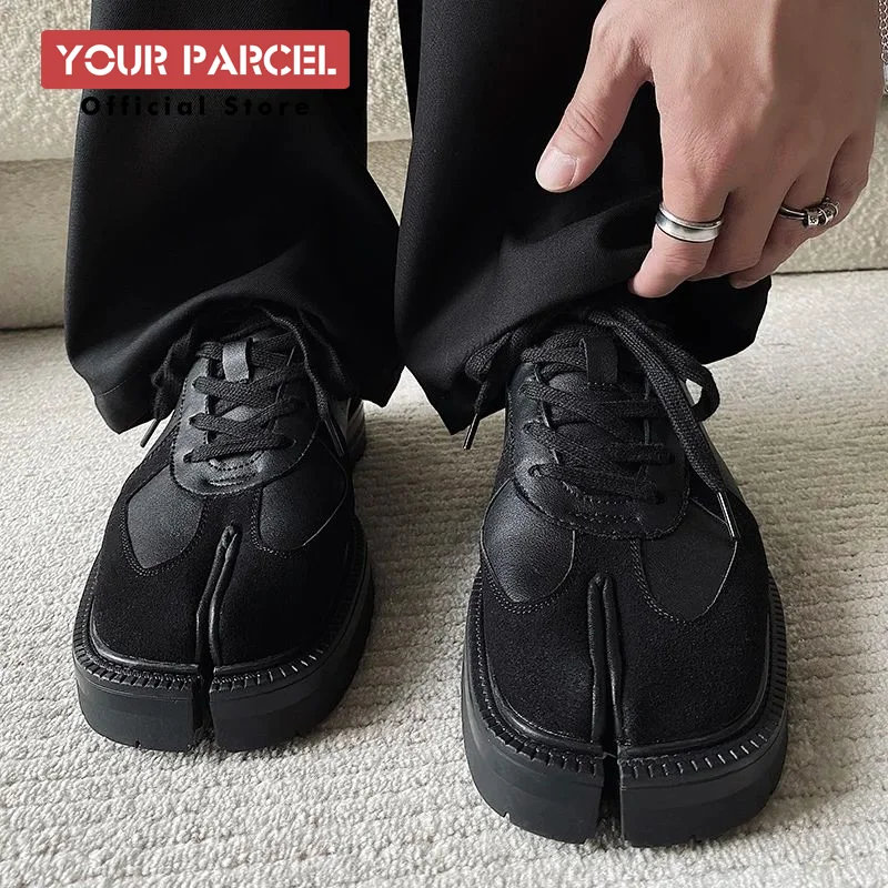 Tabi shoes men's and women's leather casual sports shoes lace up unisex suede low top comfortable and niche design casual shoes sports shoes casual sneakers leather shoes fashion sneakers running sneakers