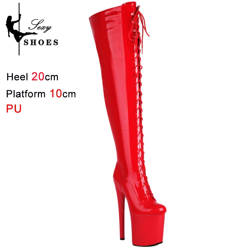 New Sexy 20cm Super Heels Over-the-Knee Thigh High Boot Autumn Club Nightclub Shoes Platform Women's Long Boots Pole Dance Shoes