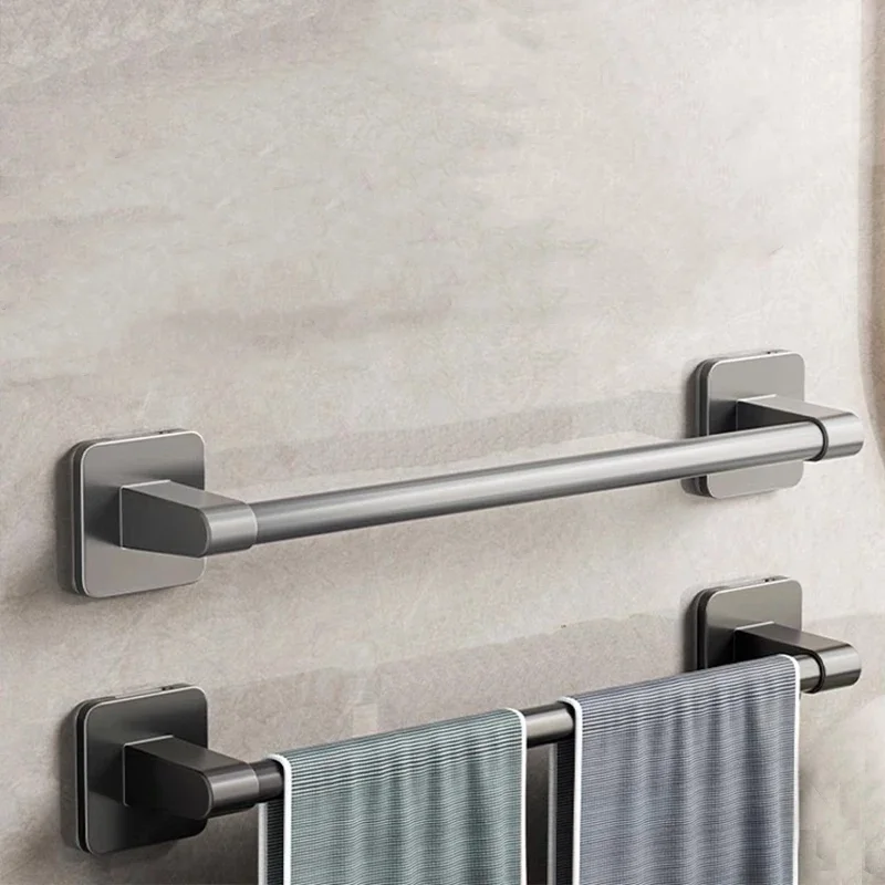 Towel Rack Bathroom Perforated Suction Cup Wall Mounted Storage Rack Toilet Storage Bathroom Towel Rod 1PC towel rack