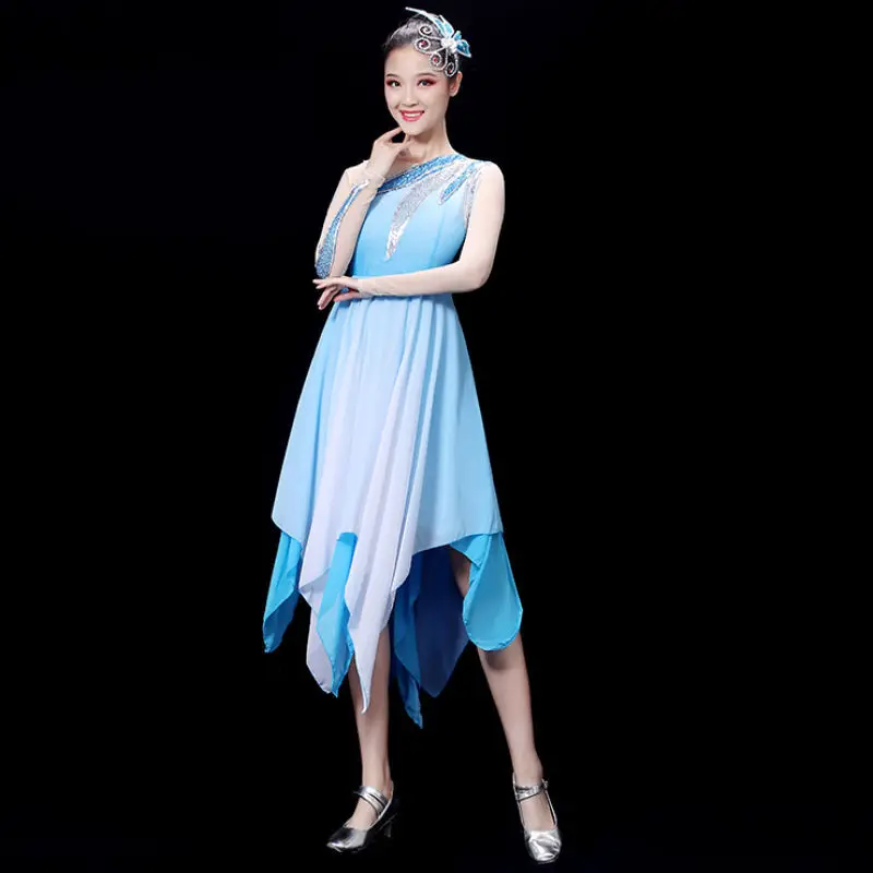 Modern Dance Performance Costume Sleeveless Dance Costume Square Dancing Dressdance Performance Costum Classical Dress
