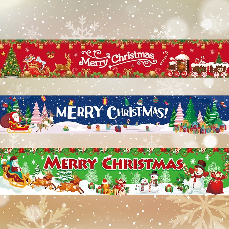 Christmas Outdoor Banner Flag Merry Christmas Decoration 2023 Xmas Ornaments Gifts Navidad Noel Natal Happy New Year 2024