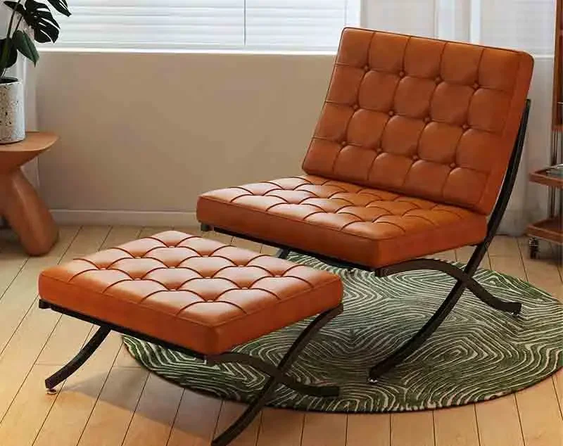 Long Sofa Accent Chair Mid-Century Modern Chair Upholstered Lounge Armless Chair Soft Cushion for Living Room Bedroom Balcony