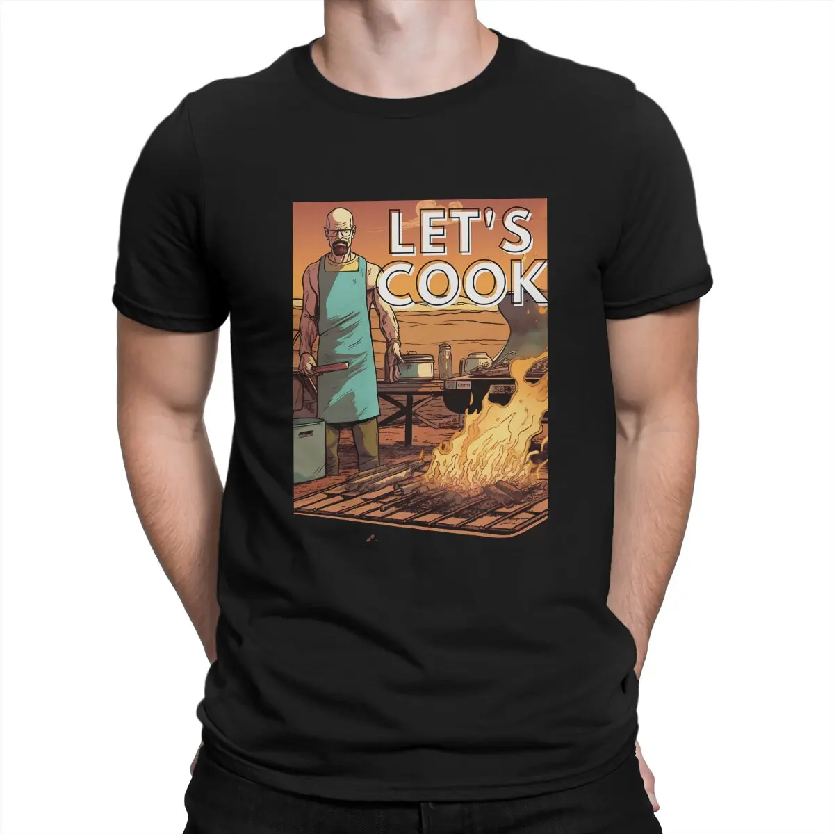 

Классическая мужская футболка из полиэстера с надписью «Let Cook»