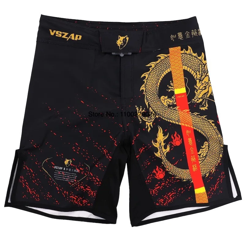 Vszap MMA Shorts Dragon Boxing Fight Shorts Men BJJ Grappling Mixed Martial Arts Clothing Kickboxing Muay Thai Training