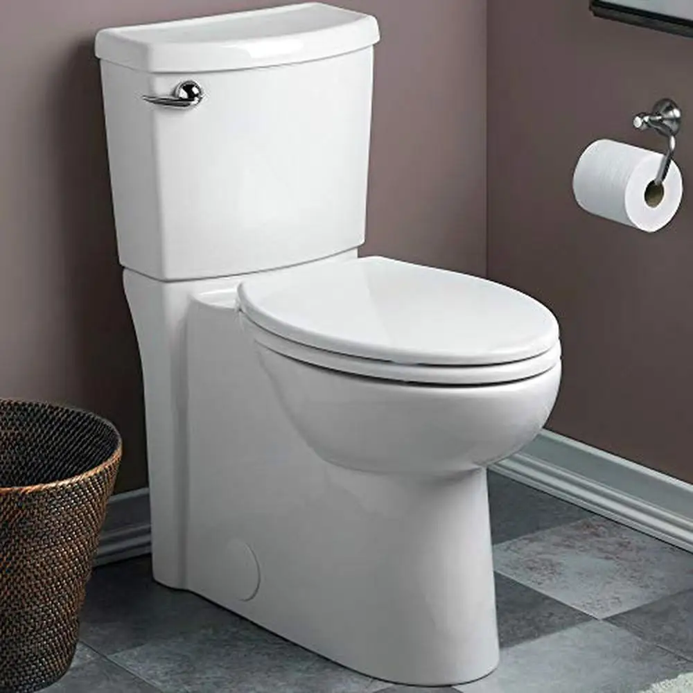 Elongated Two-Piece Toilet Chair Height White Porcelain Material 2