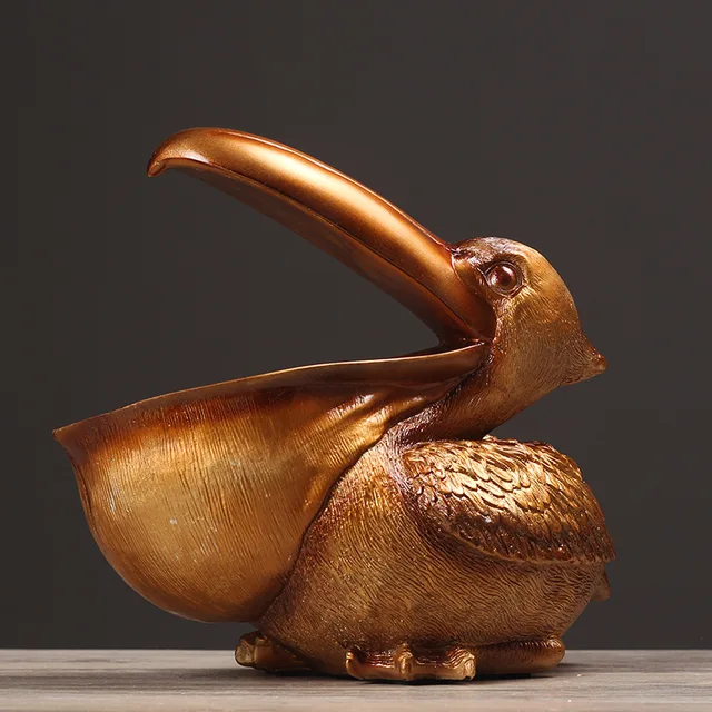 Pelican Bird-Ornement Rétro en Résine, Rangement de Clé et Bijoux, Toucan, Hall d'Entrée, Salon, Table à Thé, Arts et Artisanat Créatifs pour la Maison 2