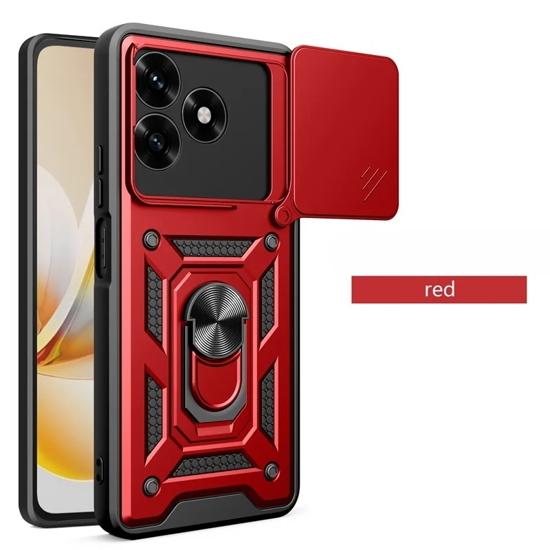 Rugged Armor Magnetic Ring Case with Slide Lens Protector
