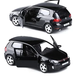 1:36 Scale VW Golf 6 Diecast Toy Car - High Simulation Alloy Model with Opening Doors and Pull Back Feature (Black)