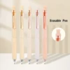 5pcs Retractable Erasable Pens, 0.5mm Black/Blue Ink Erasable Gel Pens, Quick Dry Erasable Erasable Pens and Rubber, Student Sch 1