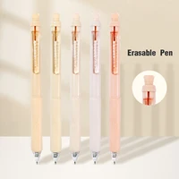 5pcs Retractable Erasable Pens, 0.5mm Black/Blue Ink Erasable Gel Pens, Quick Dry Erasable Erasable Pens and Rubber, Student Sch 1