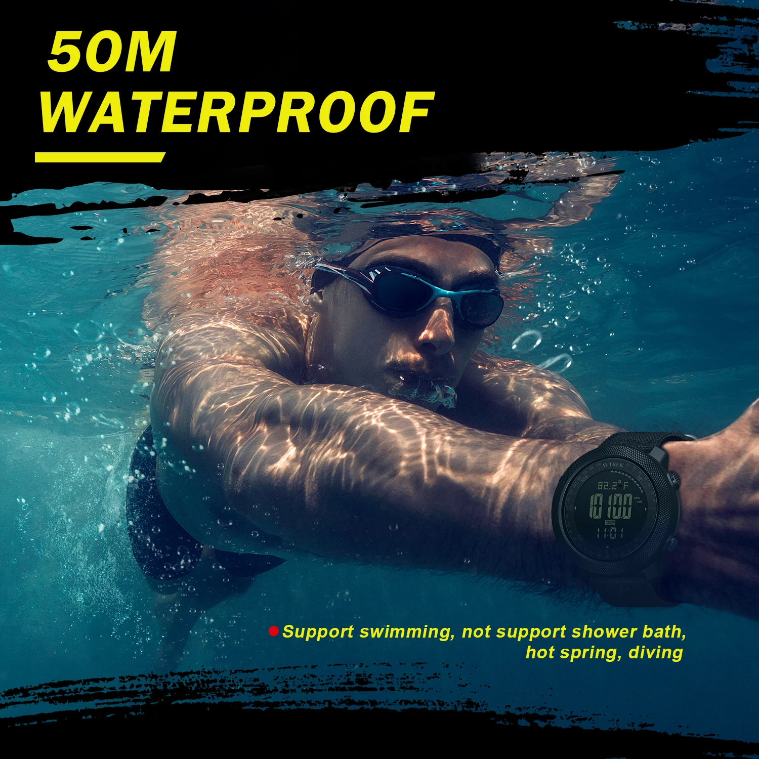 Avtrek Sport Digital Watch Military Army Watches Men's Outdoor Hiking Compass Waterproof Altimeter Barometer Tourist Wrist Watch 5