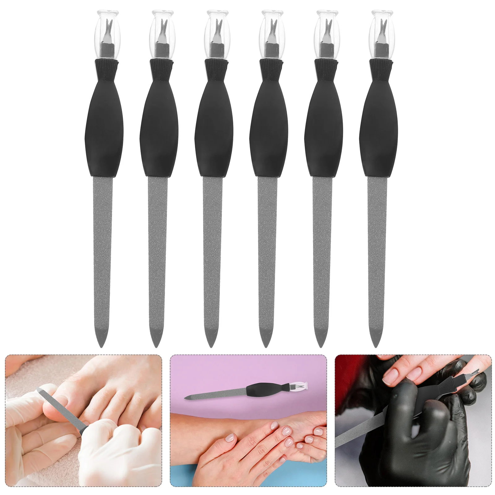 

12 Pcs Nail File Buffer Files Dual Purpose Tool Cuticle Remover Dead Skin Pusher