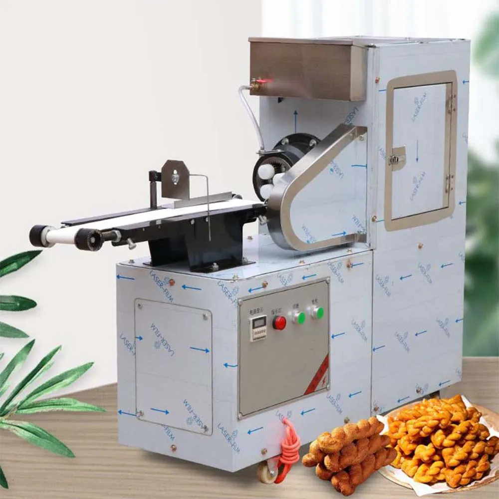 Commercial Twists Bun Machine Automatic Oiling Fried Bun Maker Fried Dough Machine wire rolling and straightening machine multi core fried dough twists wire fast spreading and leveling machine wire rolling and