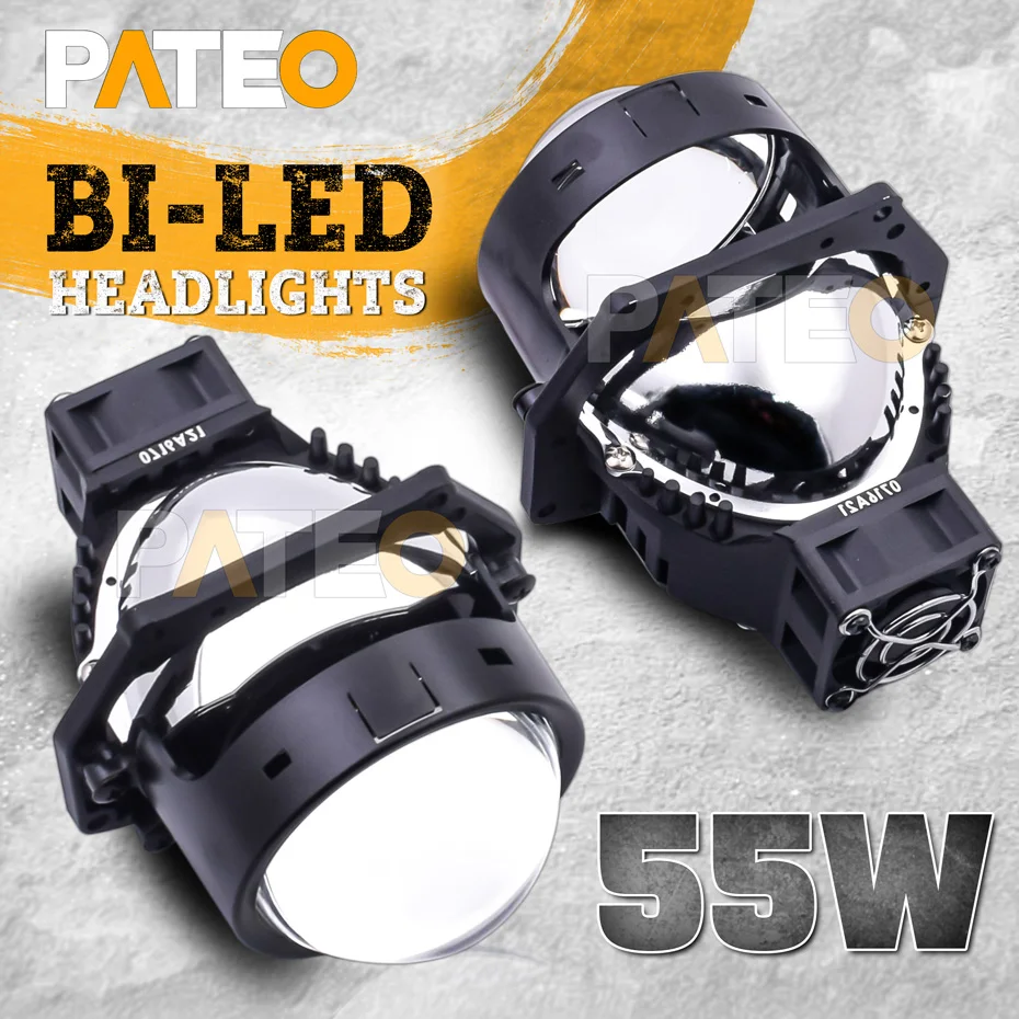 55W Bi LED Projector Lens Headlight for Hella 3R G5 Projector 6000K LED  Lights 3-Inch Lenses Car Retrofit Accessories Tuning DIY
