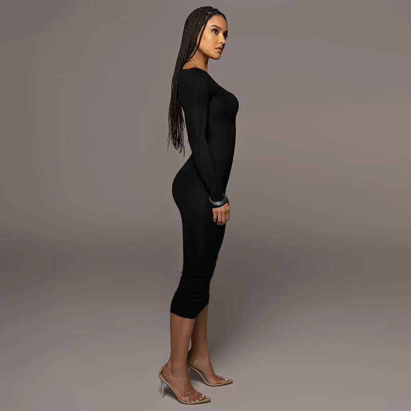 Shapewear Dress for Women Full Body Control Slips Tight Slimming Body Shaper Dresses Long Sleeve
